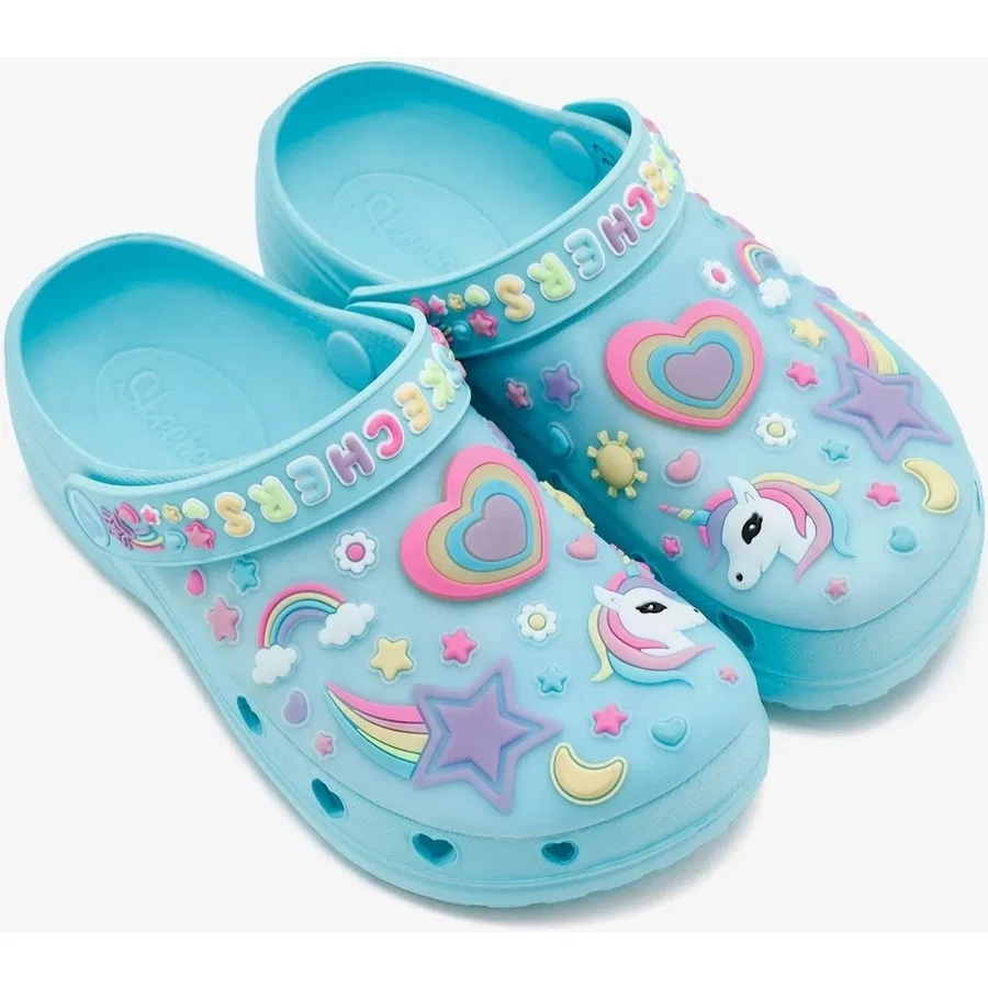 Сандалии-слайды с подсветкой Heart Charmer Skechers, Синий — фото 3