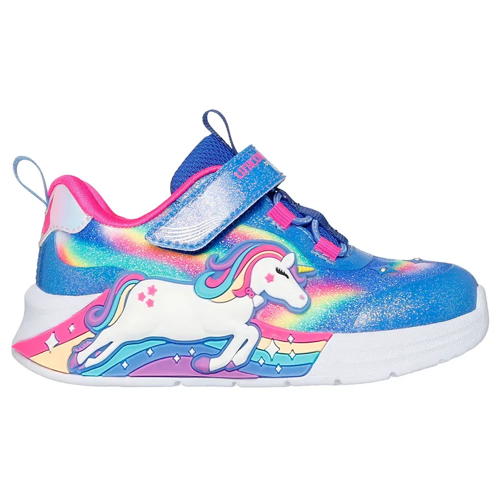 Детские кроссовки для девочек со светящейся подошвой Unicorn Chaser N Skechers, Blue — фото 3