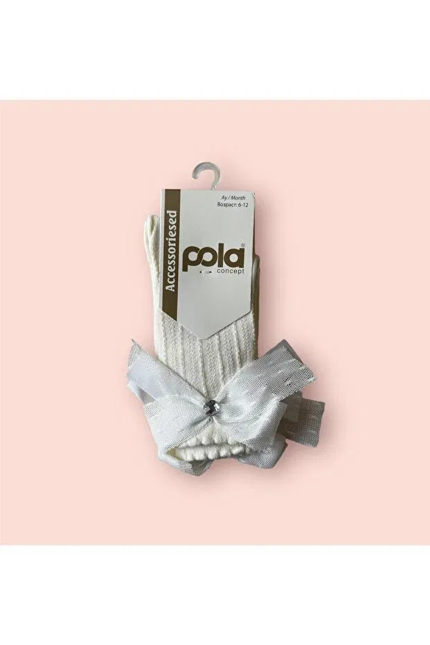Детские носки до колен с узором Pola, Nude Color