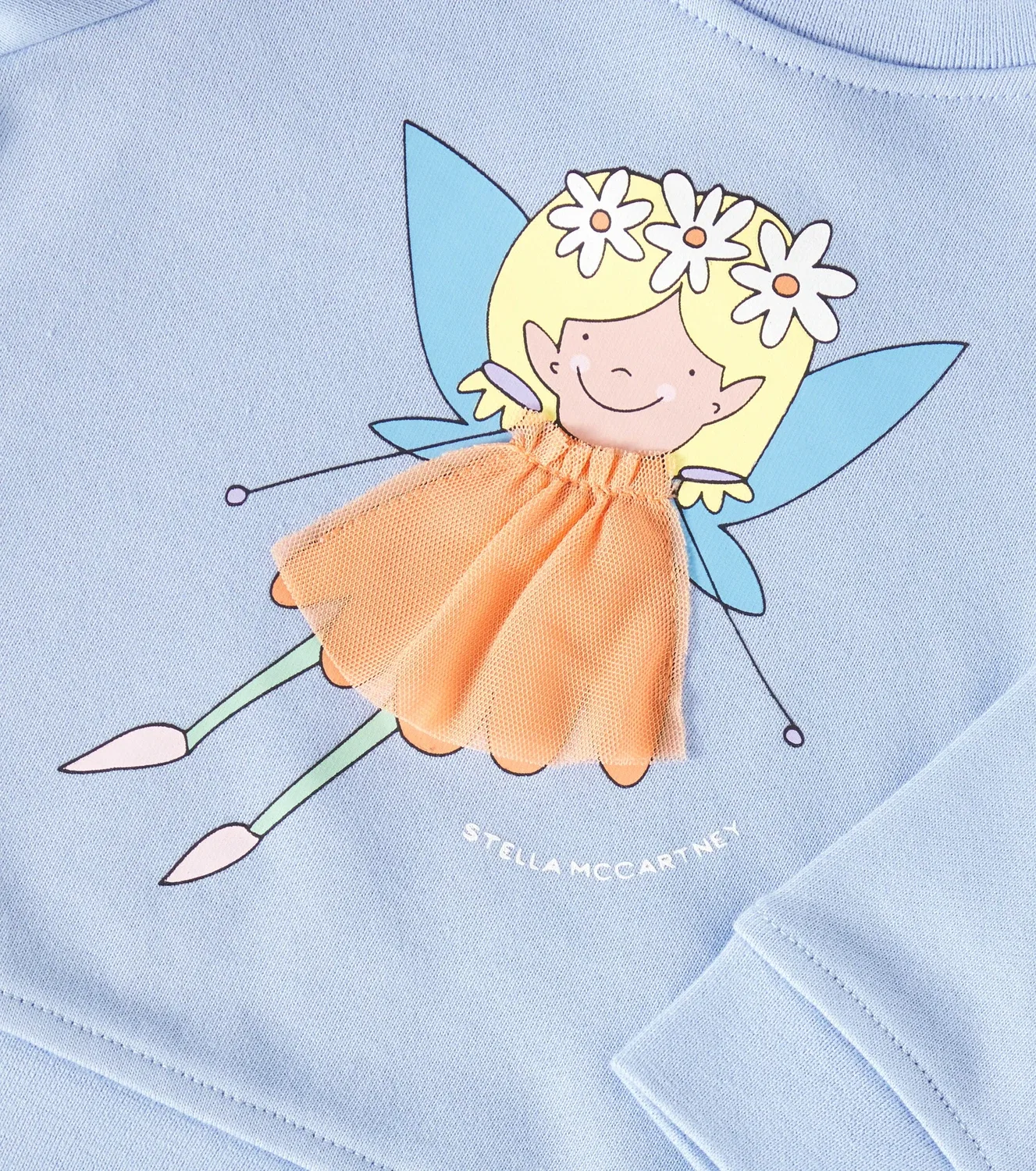 Детский свитшот из хлопка с принтом Stella Mccartney Kids, синий — фото 3
