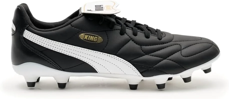 Футбольные бутсы Puma King Top Firm для мужчин, для игры на искусственном газоне, черный/белый/золотой — фото 2