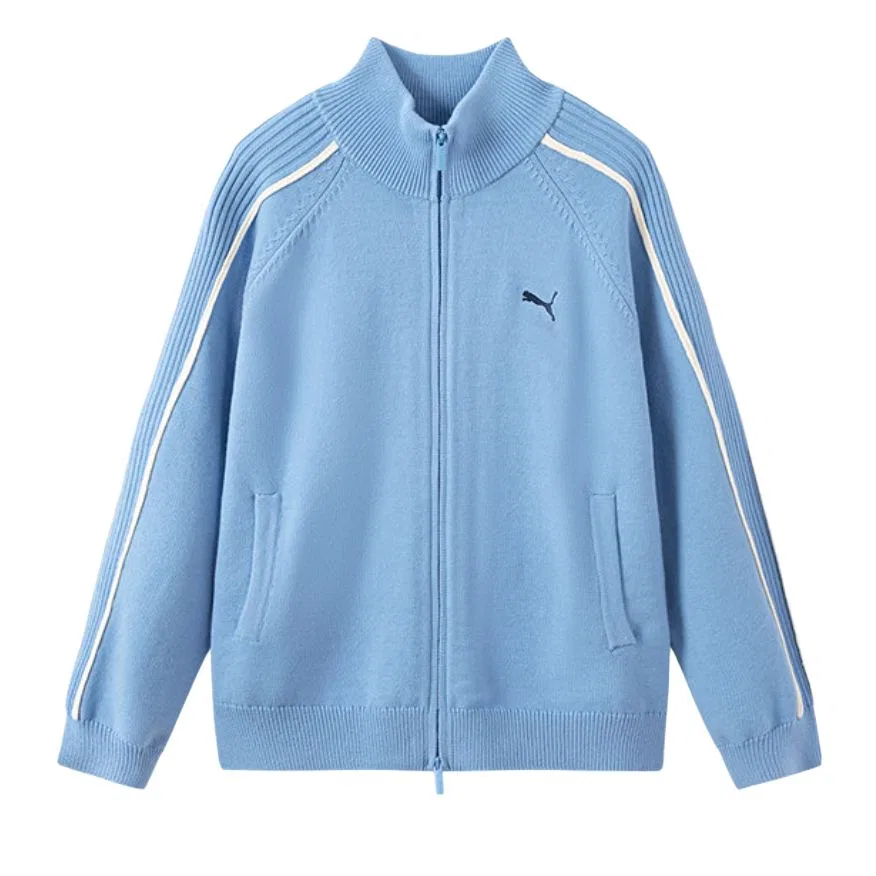 Детский свитер с воротником-стойкой PUMA, Цвет Pink Blue