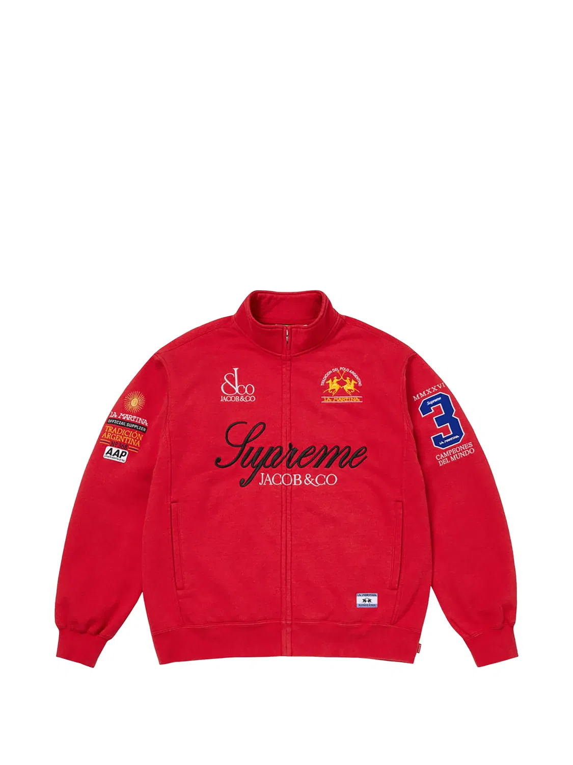 Supreme Свитер на молнии красный