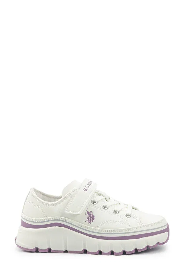 Детские кроссовки для девочек текстильные Kenta jr 5pr white girl sneakers U.S. Polo Assn., White