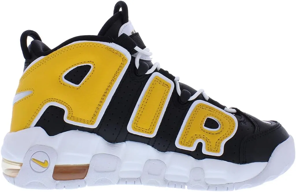 Детские кроссовки для мальчиков Air More Uptempo Nike, Black/Yellow/White — фото 2