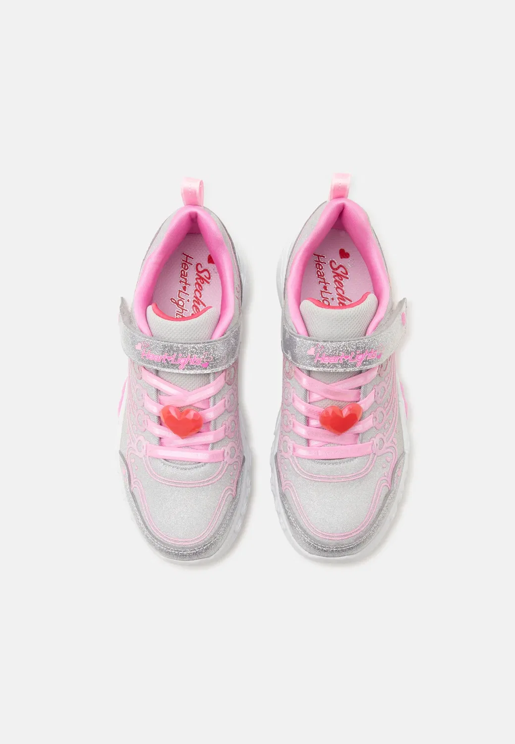 Зачарованные сердечки-светильники - кроссовки Skechers, Silver-Coloured/Multi-Coloured