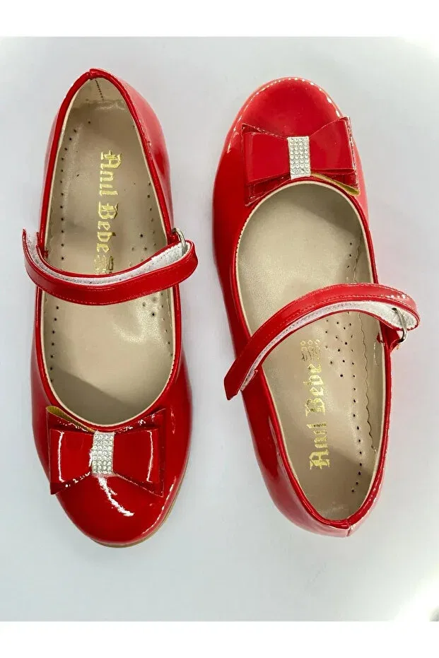 Детские балетки для девочек с бантом Emela Kids Shoes, Red
