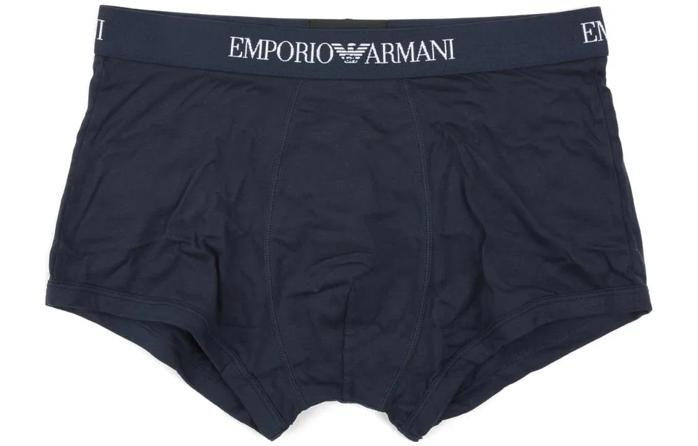 Мужские трусы-боксеры из хлопка, комплект из 3 штук, EMPORIO ARMANI, Dark Blue+Dark Blue+Blue — фото 4