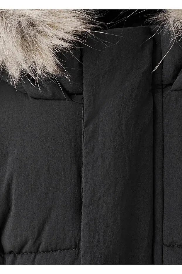 Детская зимняя куртка для девочек стеганая Mango Baby, Black — фото 4