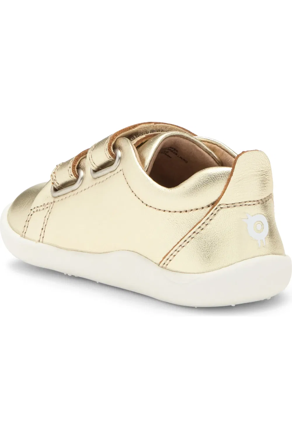 Детские кроссовки дышащие из блестящей кожи Old Soles, Gold — фото 2