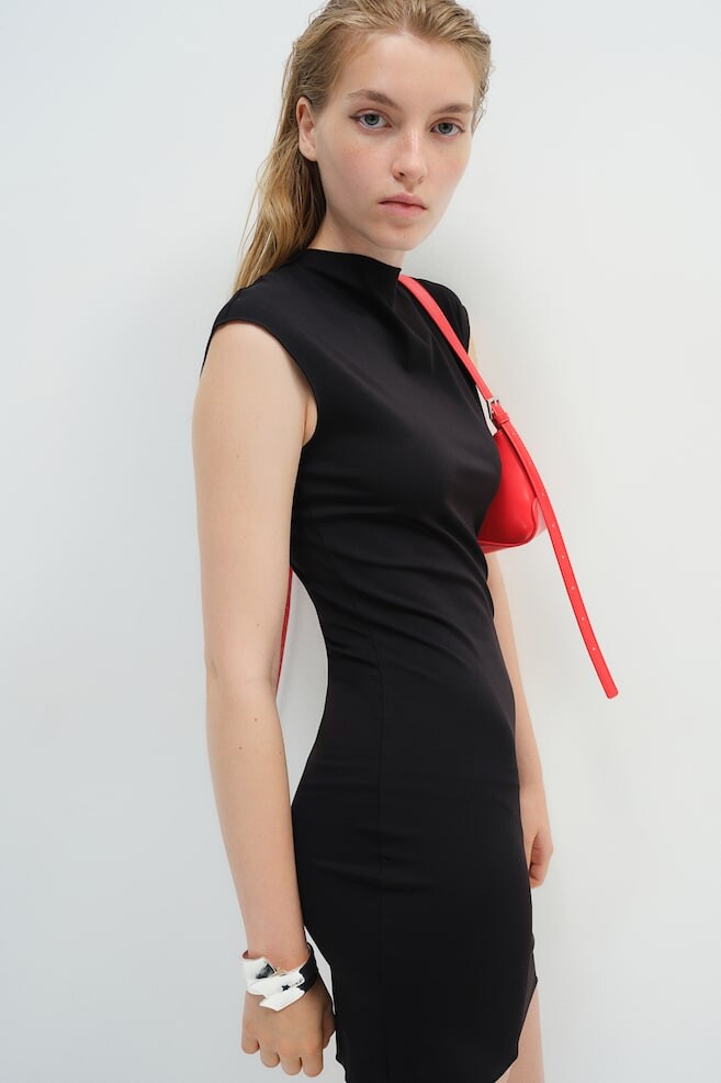 

Мини-Платье из трикотажа облегающего кроя H&M, черный