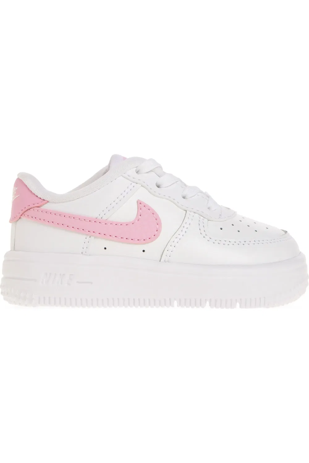 Детские кроссовки баскетбольные Air Force 1 Nike, White/Pink Rise/White — фото 3