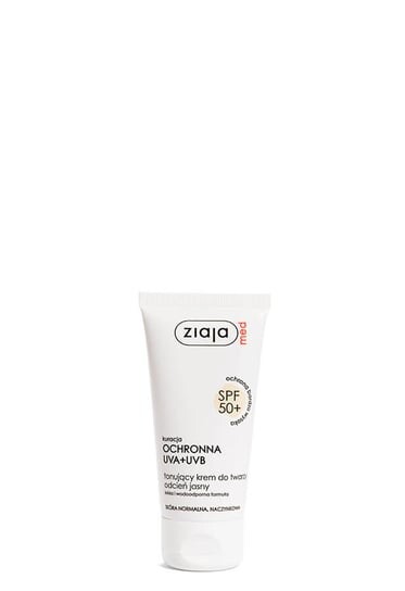

Тонирующий крем, светлый, для нормальной кожи, сосудистый, 50 мл Ziaja Med Protective Treatment SPF50+