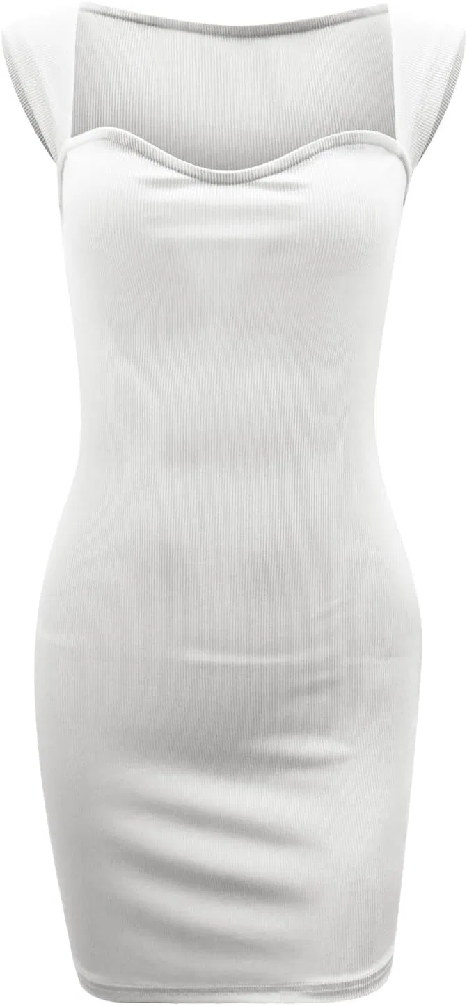 Женское коктейльное платье мини bodycon с V-образным вырезом, White — фото 4