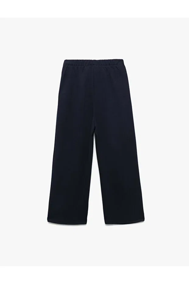 Детские брюки для девочек с высокой талией Koton, Navy Blue — фото 2