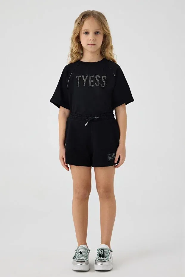 Детские шорты для девочек хлопковые Tyess, Black