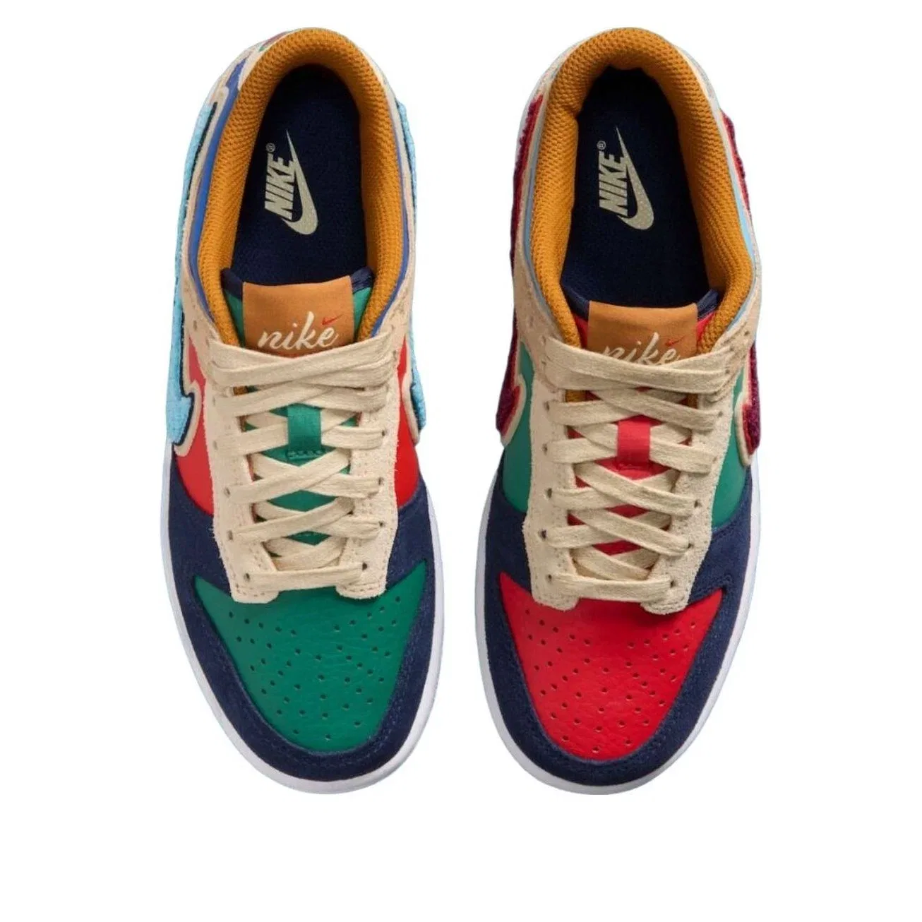 Детские кроссовки Nike Dunk Low Midnight Navy Noise Green, мультиколор — фото 4
