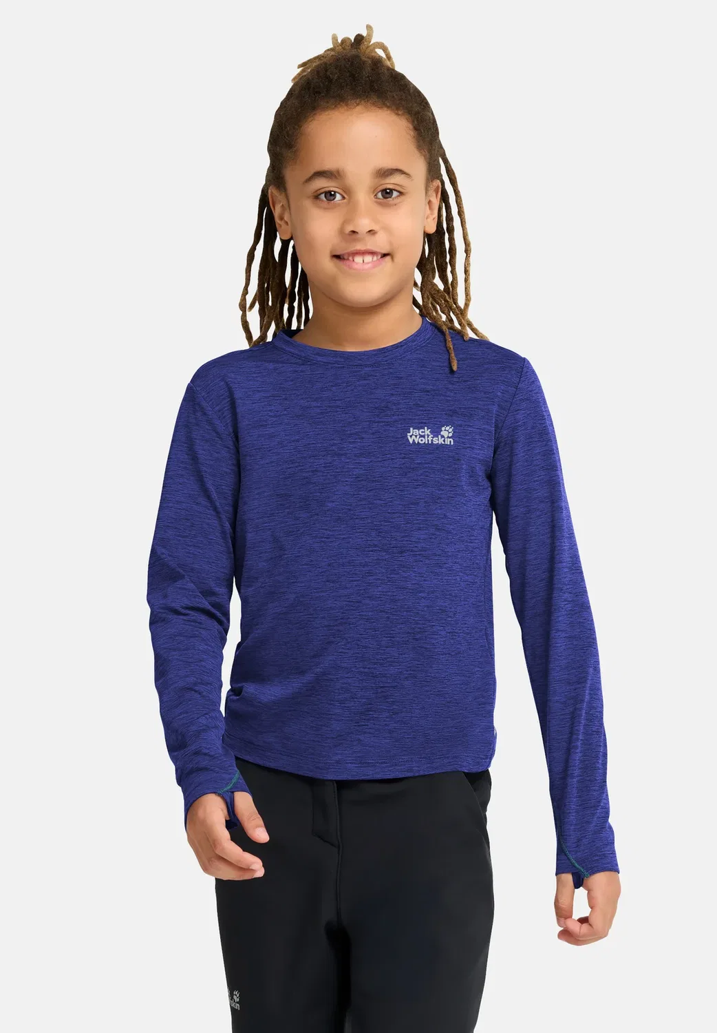 Trail ls k унисекс - футболка с длинными рукавами Jack Wolfskin, Glow Ink — фото 2