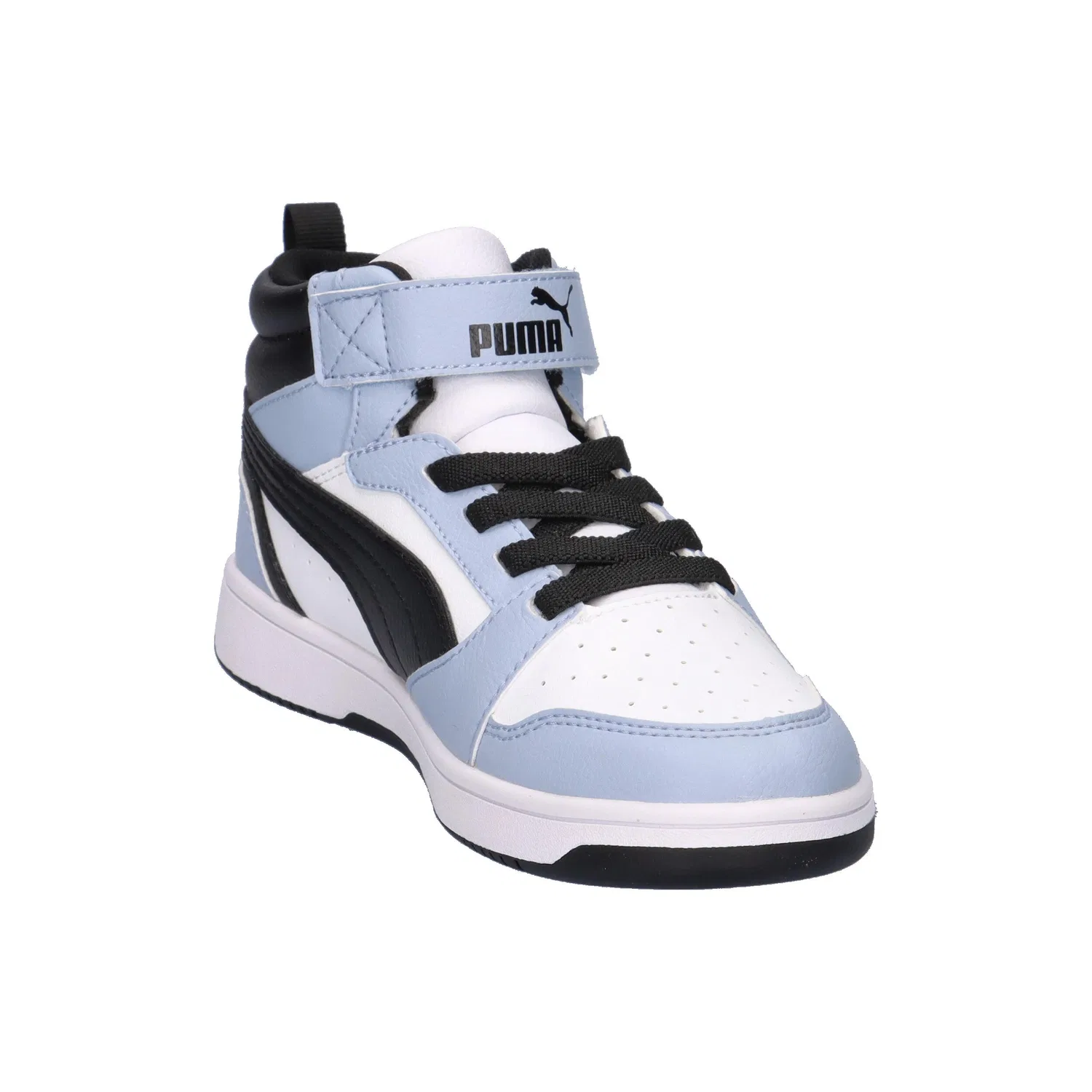 Детские кроссовки с высоким верхом Rebound V6 Mid AC+ PS Puma, Weiss Pastellblau — фото 2