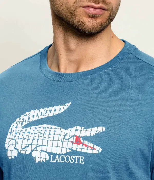 Мужская футболка с принтом Lacoste X Roland Garros Regular Fit, синий — фото 4