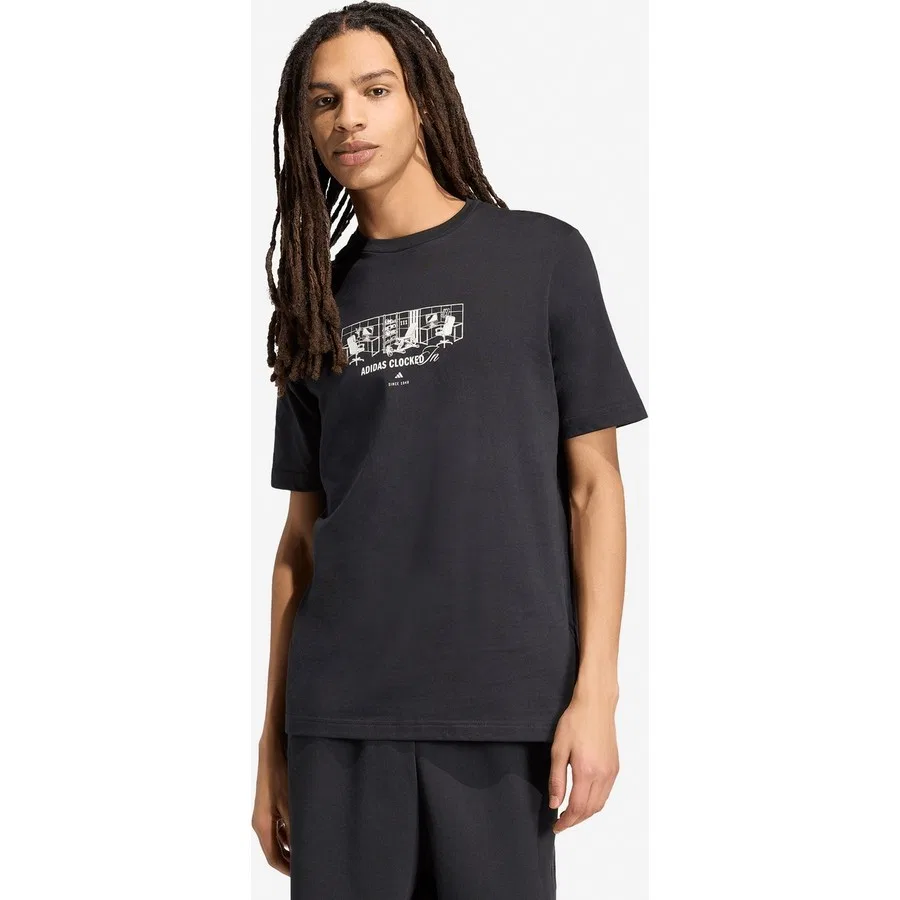 Футболка мужская с принтом M Clkd I T adidas, Черный