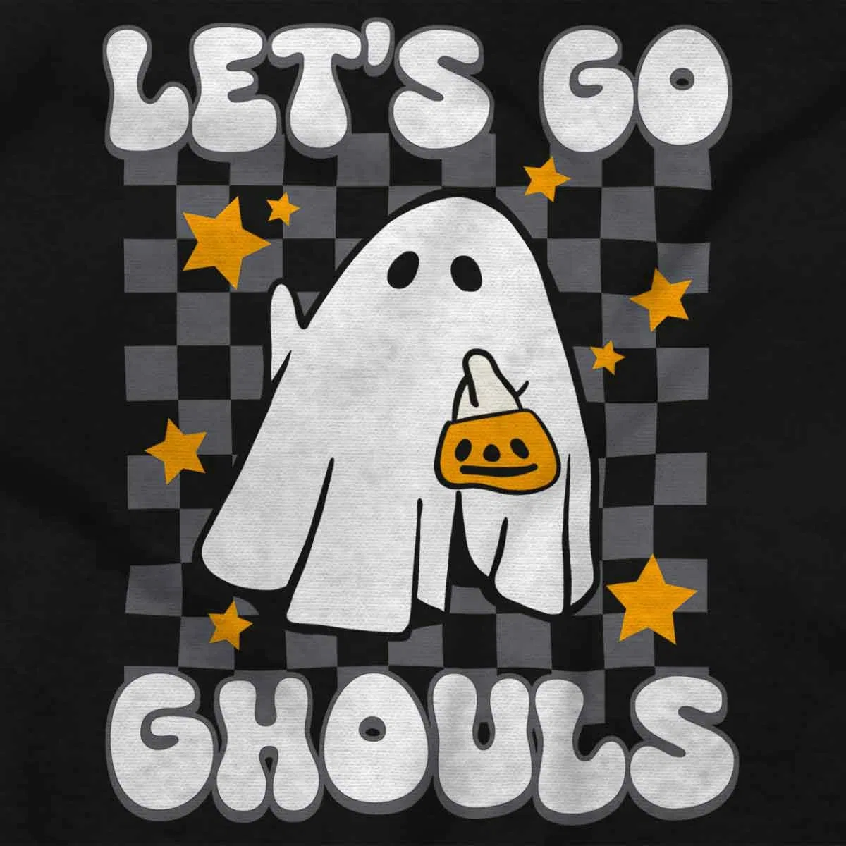 Детское боди с коротким рукавом Let's Go Ghouls Ghost Brisco Brands, Black — фото 2