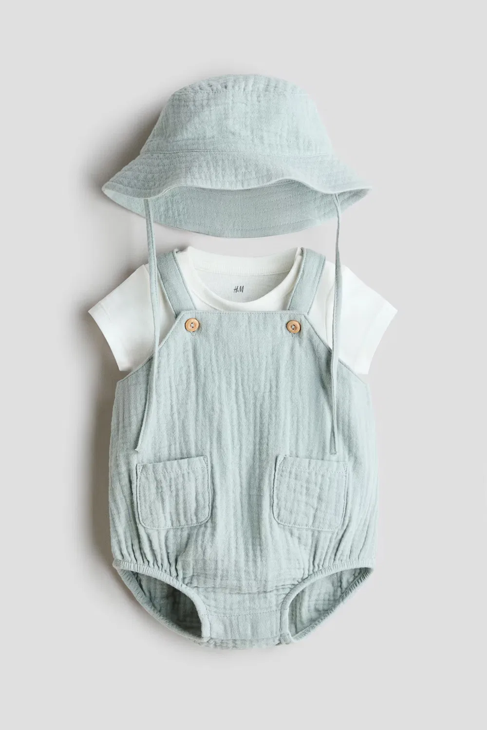 Хлопковый комплект из 3 предметов H&M, Helltürkis