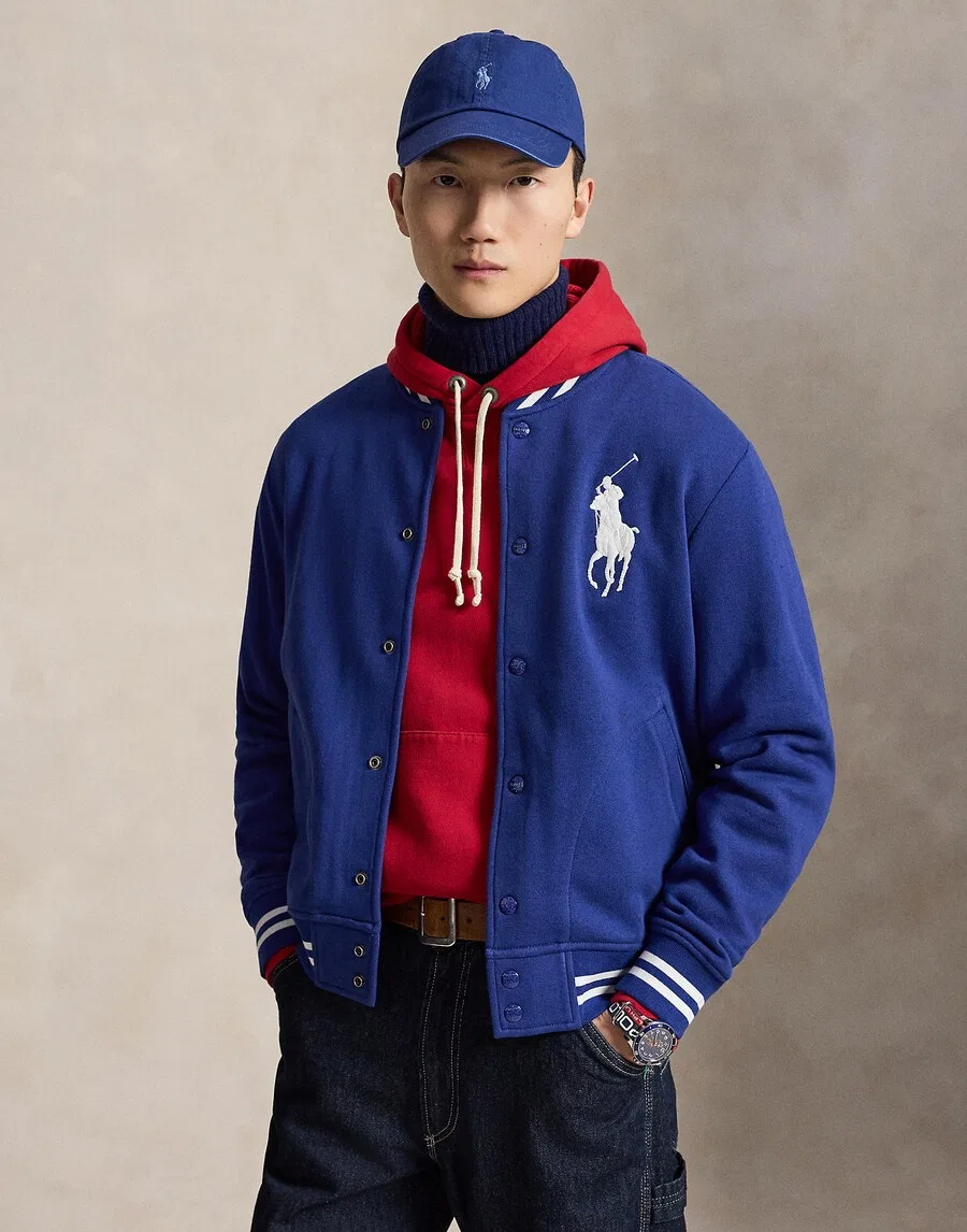 Худи на молнии Polo Ralph Lauren синего цвета — фото 2