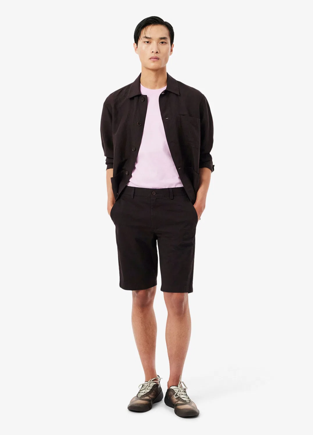 Бермуды slim fit Lacoste, brown — фото 2