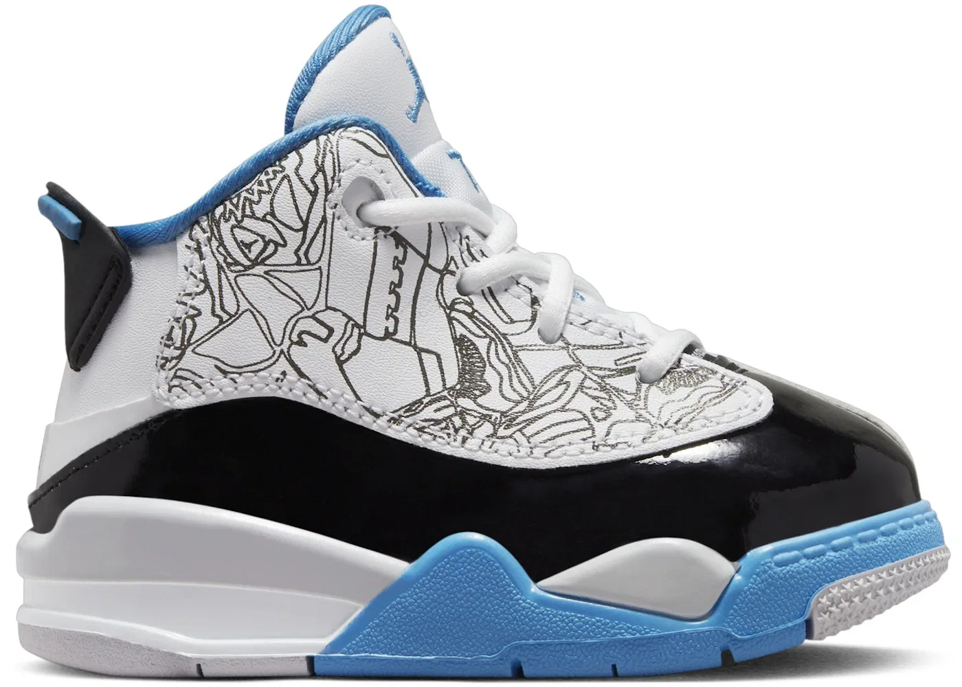 Детские кроссовки Lifestyle Jordan Dub Zero Jordan, White/Black/Neutral Grey/University Blue