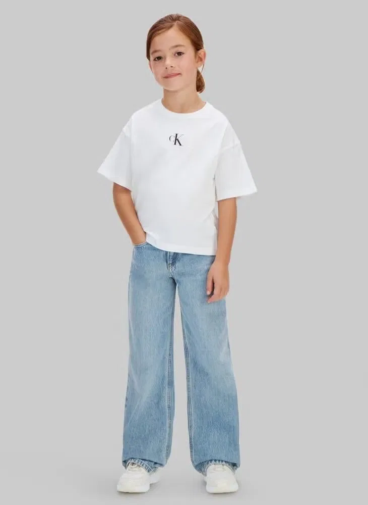 Футболка с принтом монограммы Calvin Klein Jeans, белый — фото 3
