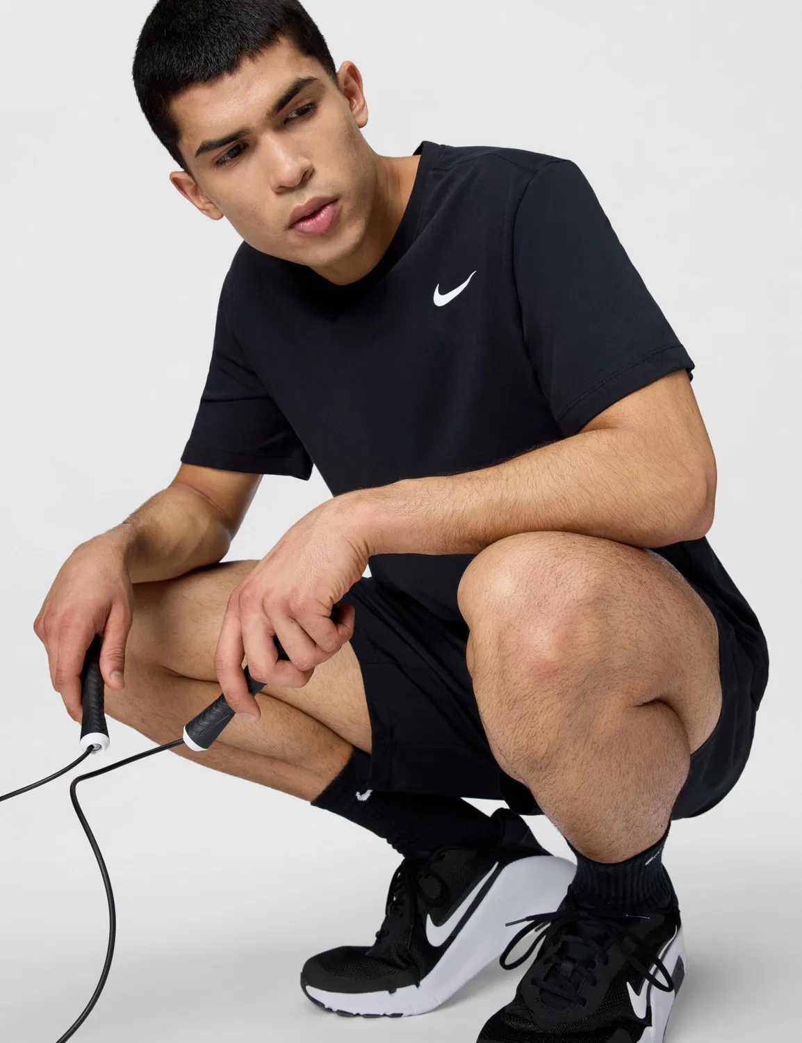 Мужская футболка с длинным рукавом Nike PRO Dri-Fit NIKE, Black/(White) — фото 4
