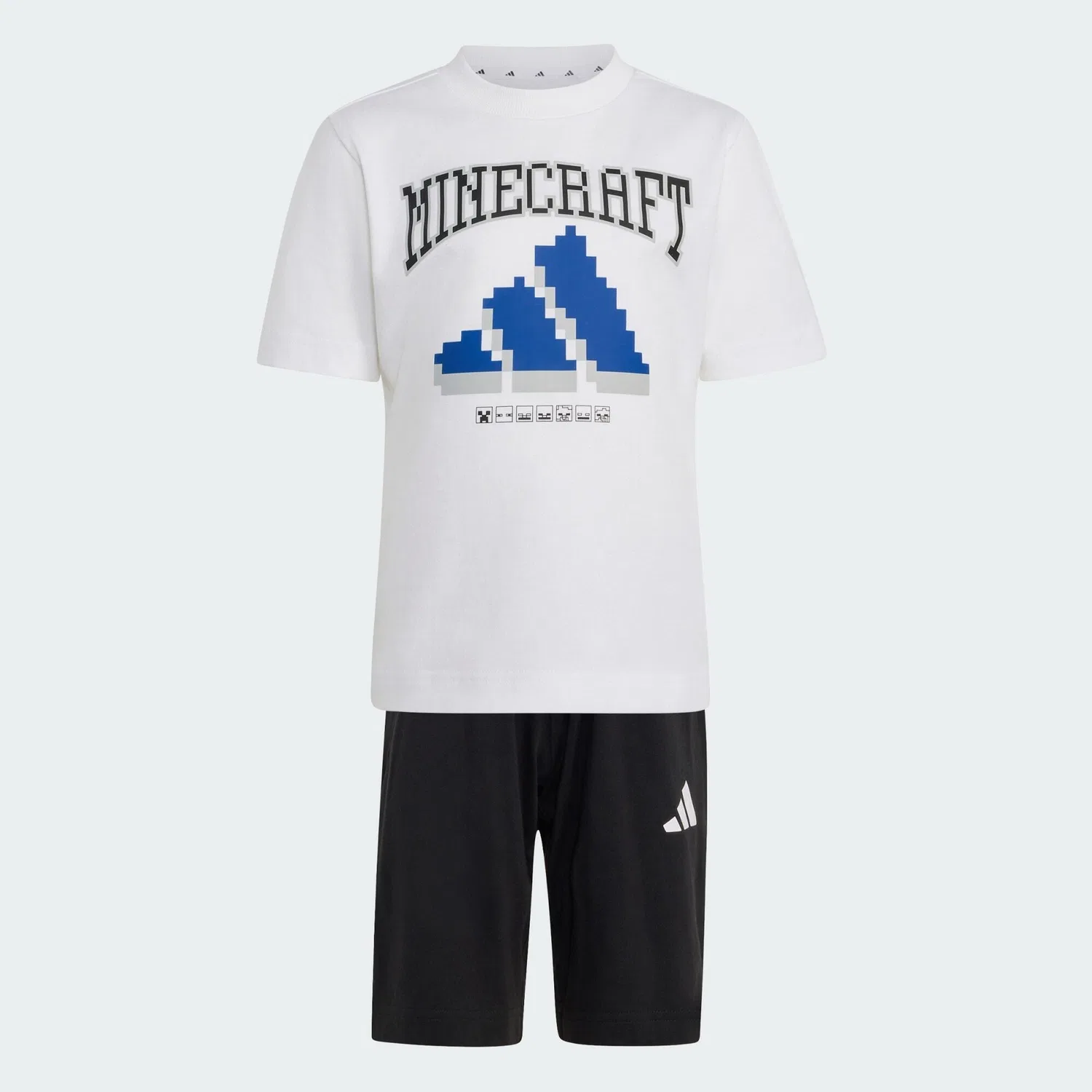 Детский комплект из футболки и шорт с принтом Minecraft Adidas, Weiss
