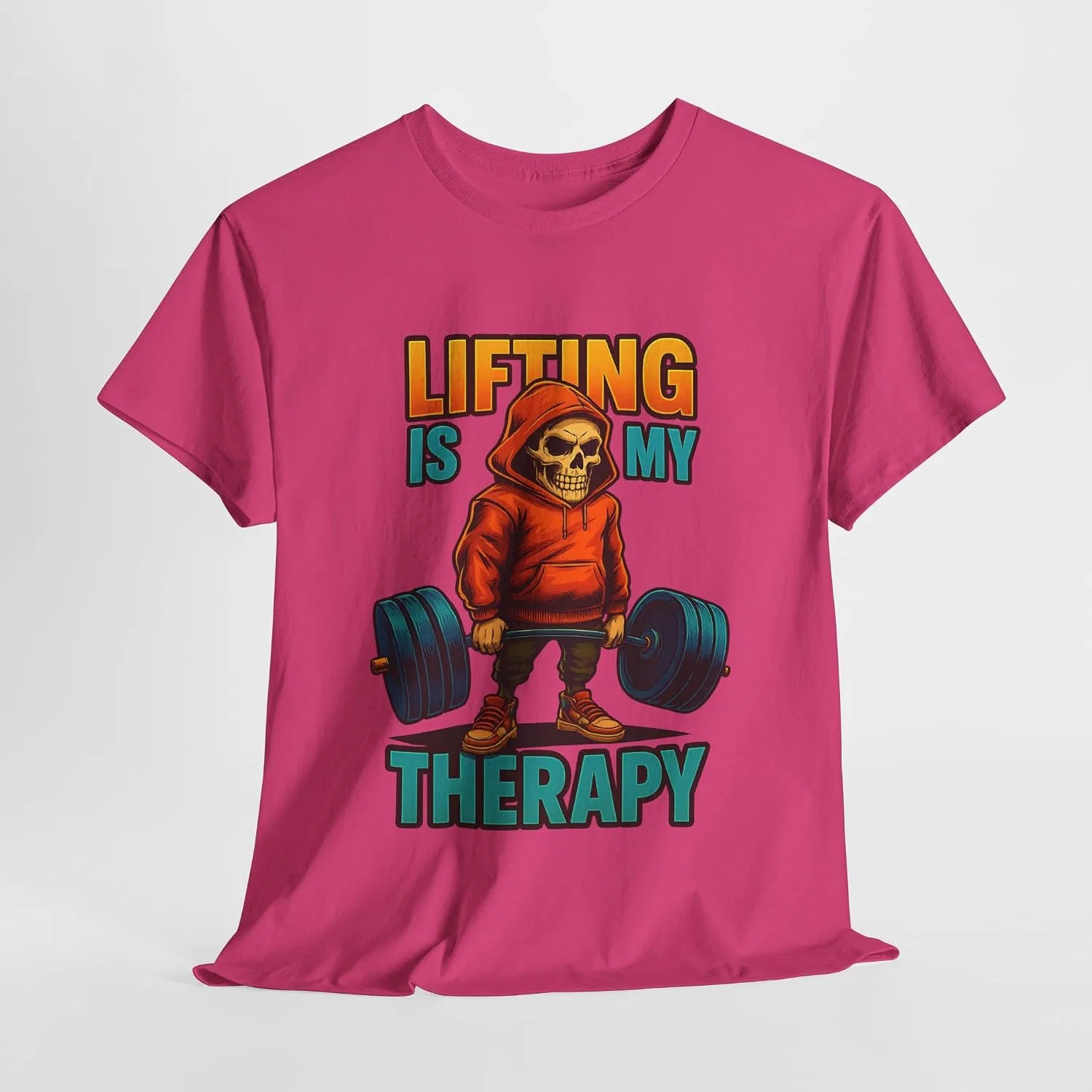 Футболка с принтом Lifting Is My Therapy, Heliconia — фото 3