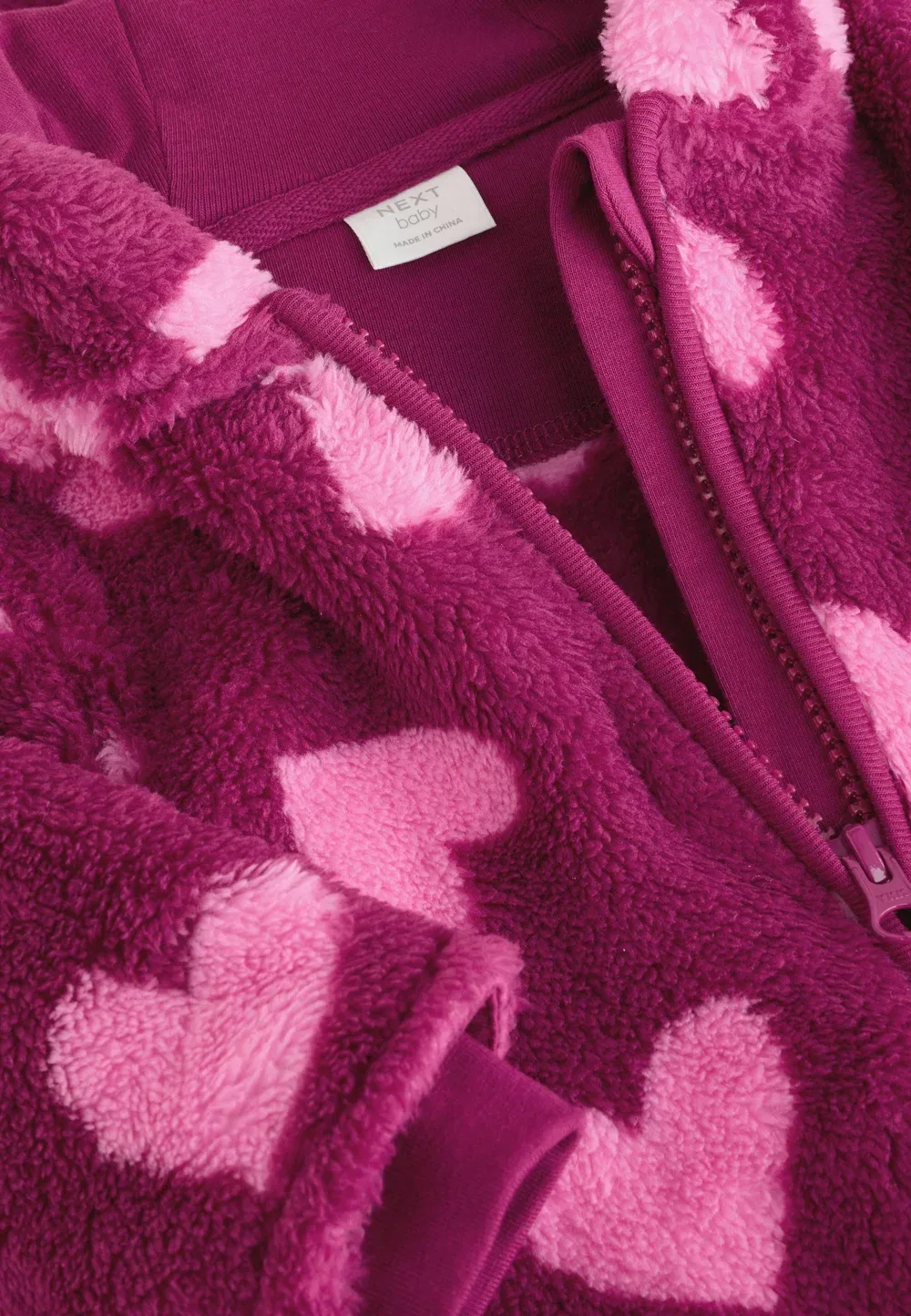Флисовый комбинезон для коляски стандартного кроя Next, Pink Heart Printed Hooded — фото 2