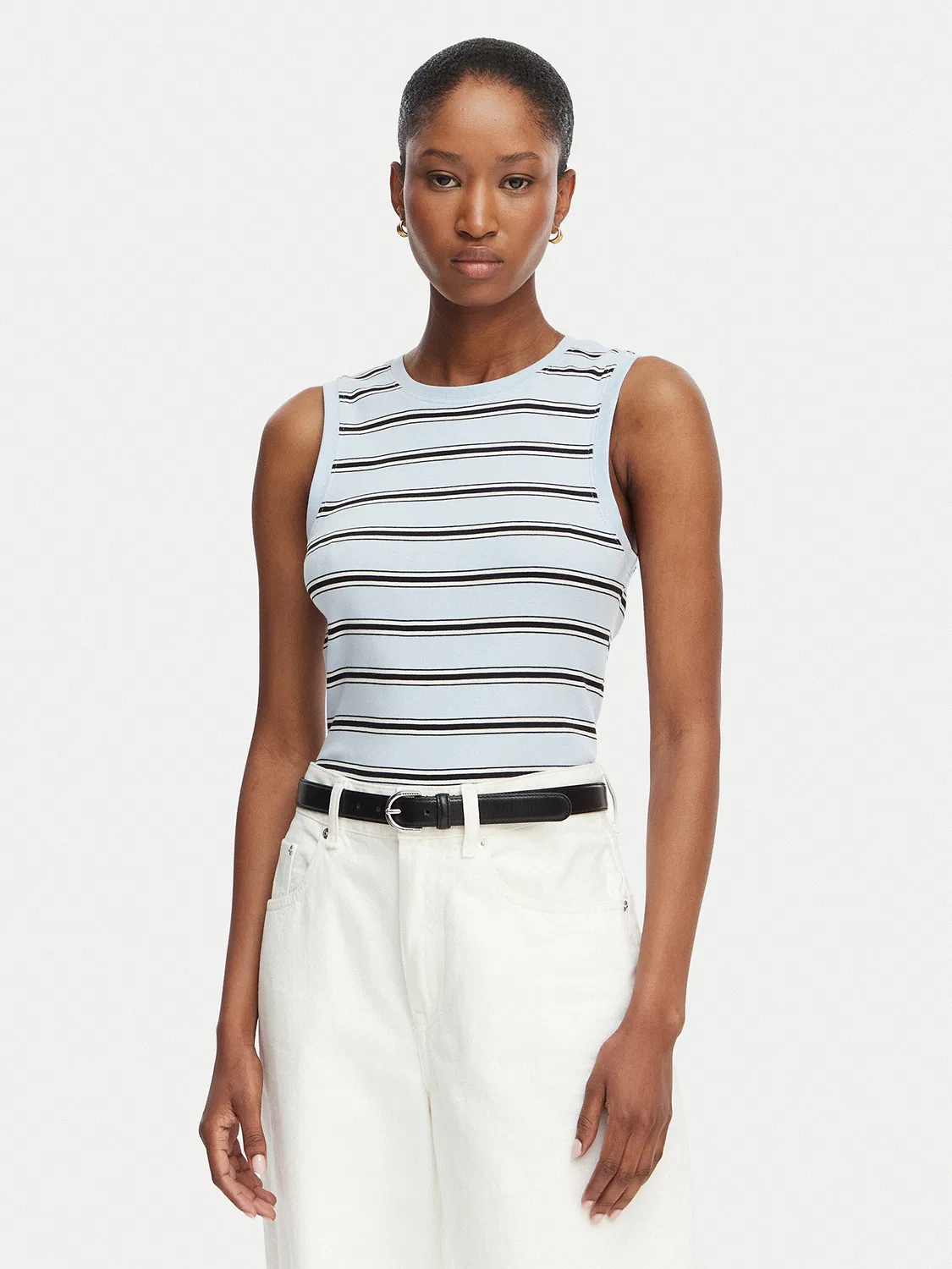 Женский топ облегающего кроя Multistripe Tommy Hilfiger, синий