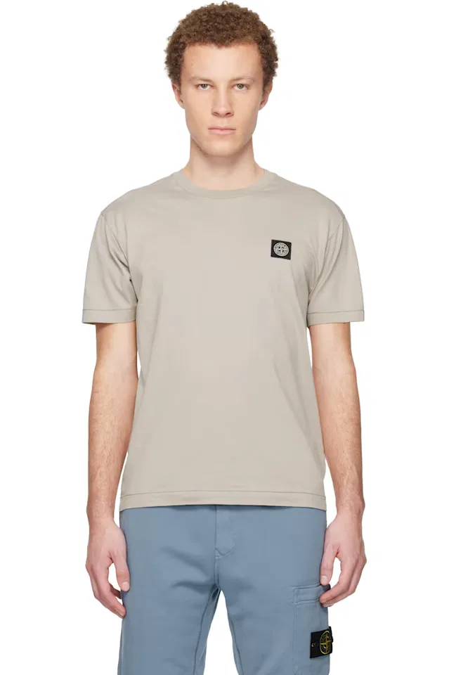 Бежевая футболка из хлопкового трикажа 2100027 60/2 Stone Island