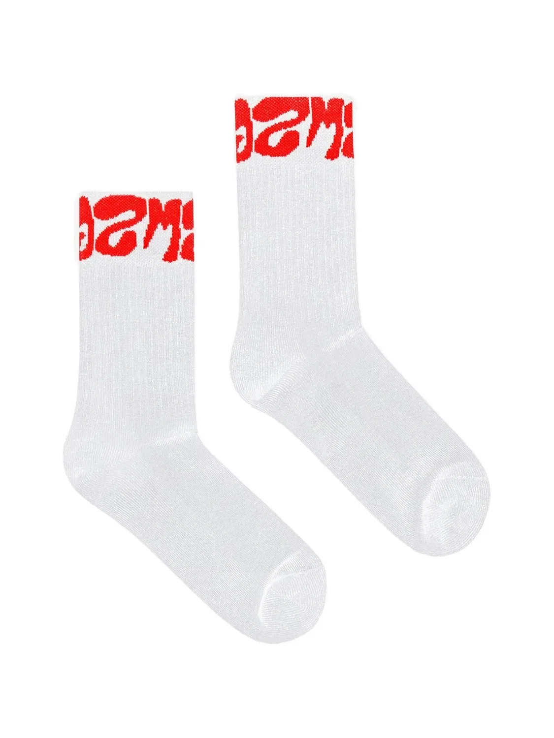 Носки в рубчик с логотипом Msgm Kids, белый