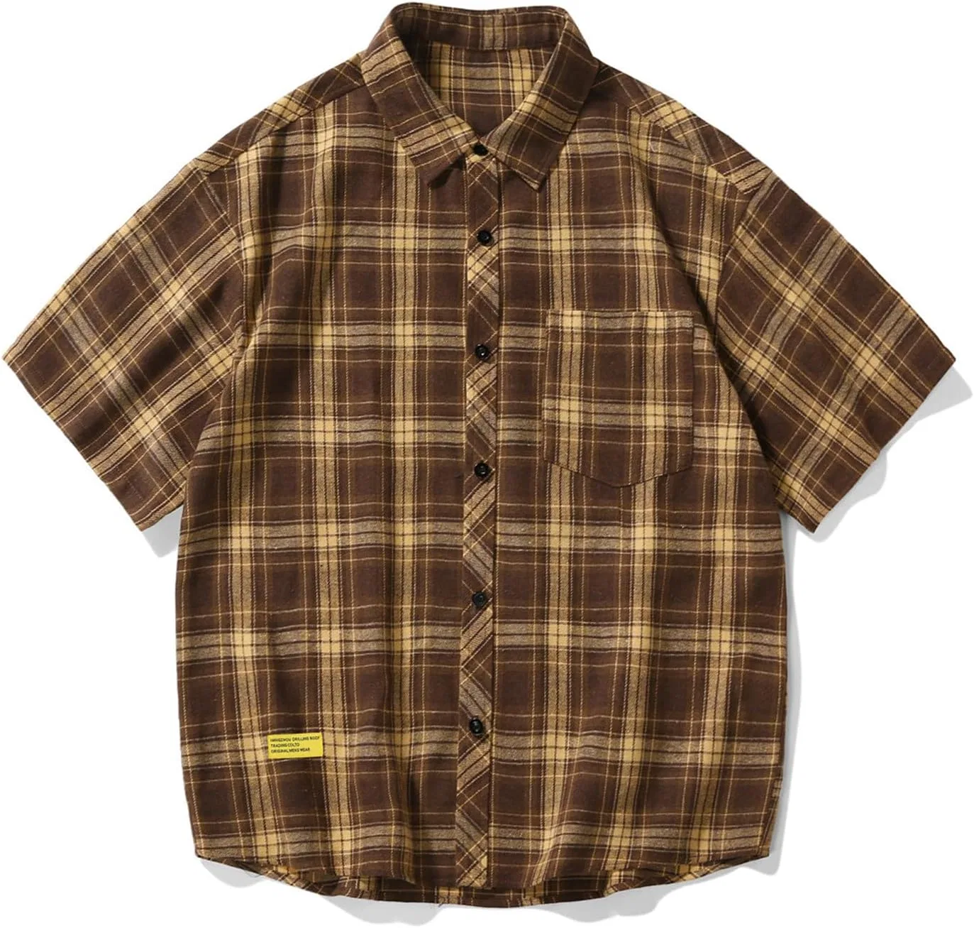 Мужская футболка с принтом Fashion Plaid, Yellow