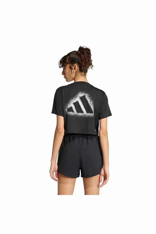 Женская спортивная футболка с принтом Adidas, Black — фото 2