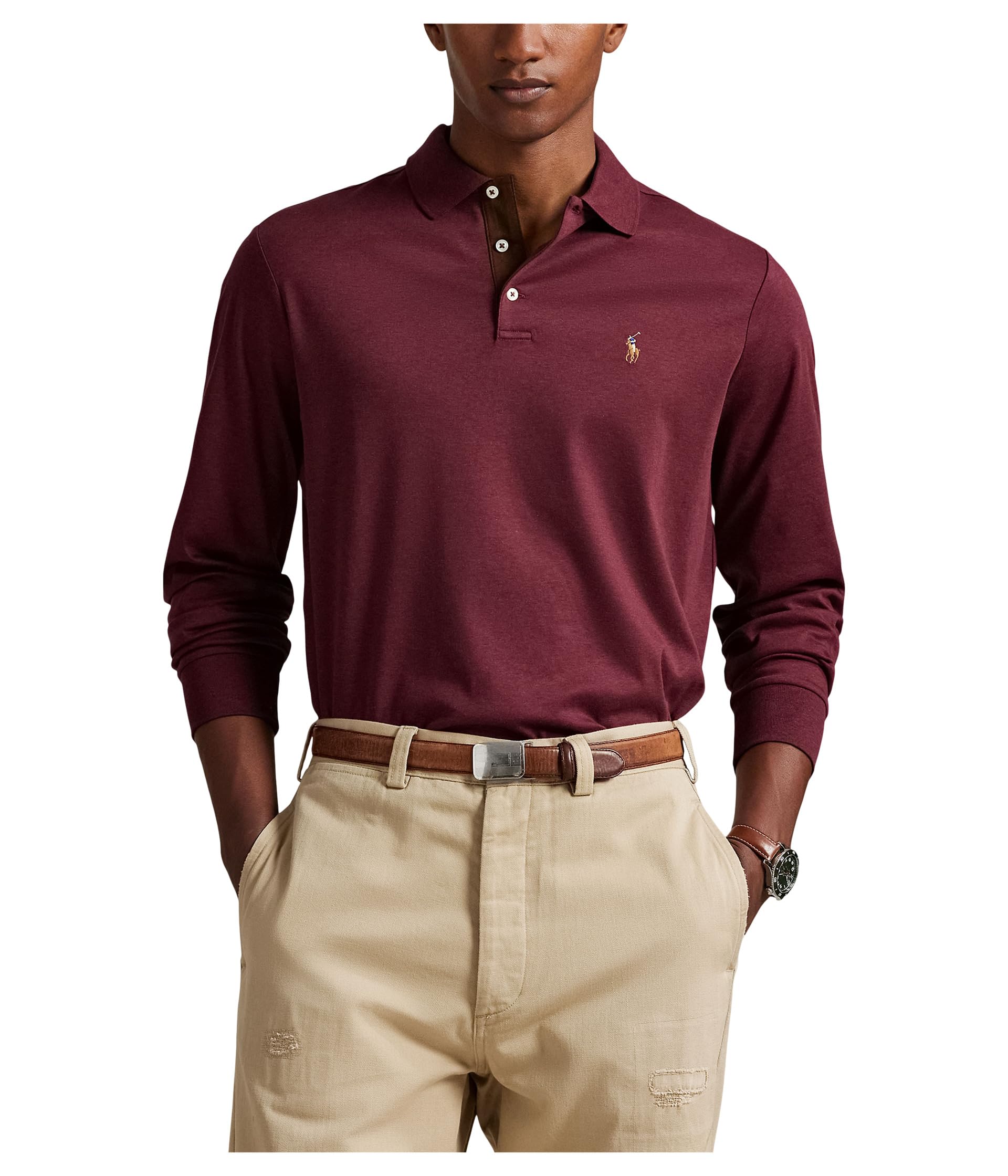 

Поло Polo Ralph Lauren Classic Fit Soft Cotton Polo Shirt, цвет Spring Wine Heather 1