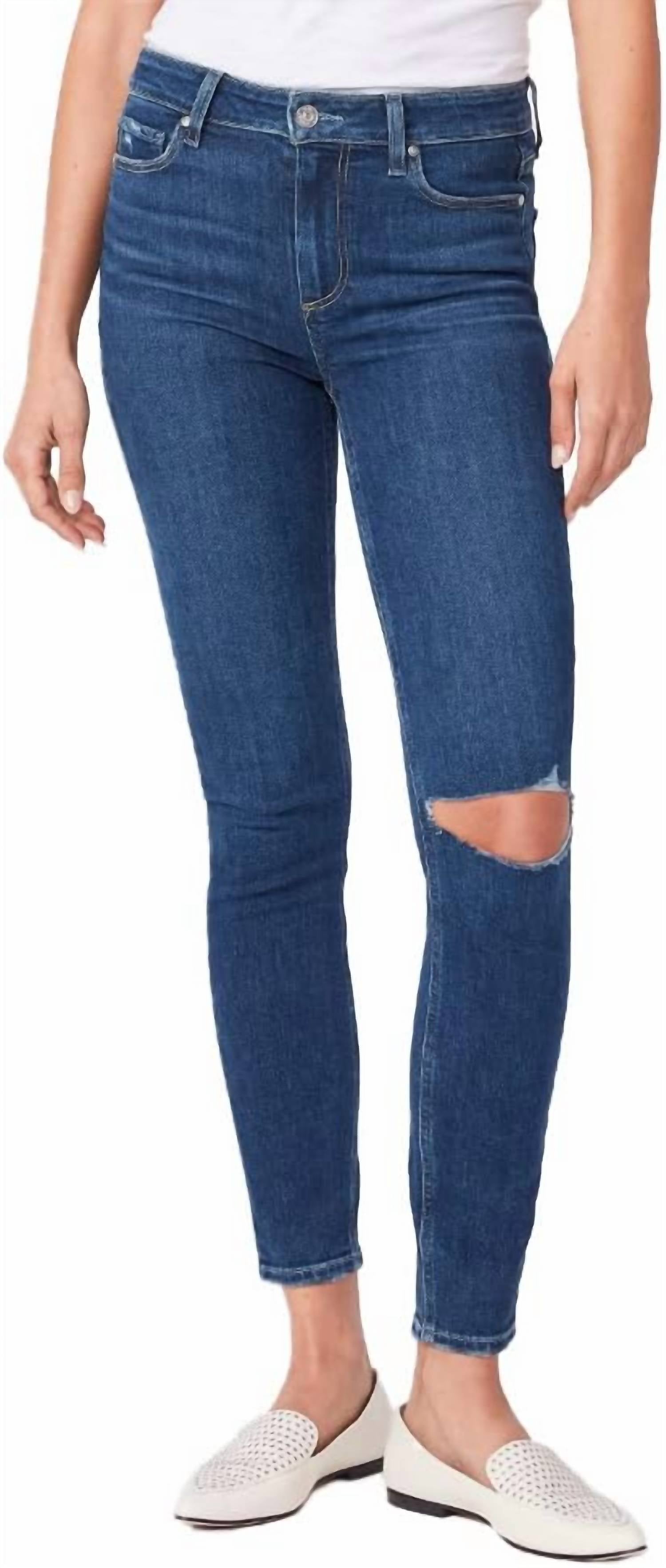 

Джинсы Hoxton Transcend Vintage High Rise Ultra Skinny Ankle Jeans In Direction Destructed Paige, Direction Destructed