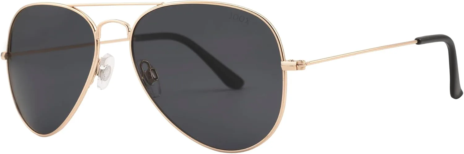 

Поляризованные солнцезащитные очки-авиаторы JOOX для женщин и мужчин, линзы с защитой UV400 и легкая металлическая оправа в стиле «пилот», Shiny Gold/Grey