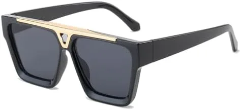 

Популярные модные квадратные солнцезащитные очки для женщин в стиле ретро с градиентным зеркальным покрытием, солнцезащитные очки UV400 для мужчин MTZJH, Black Gray