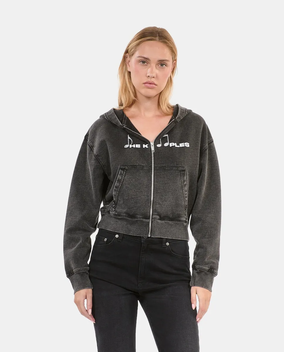 

Женская толстовка с капюшоном и застежкой-молнией The Kooples, черный