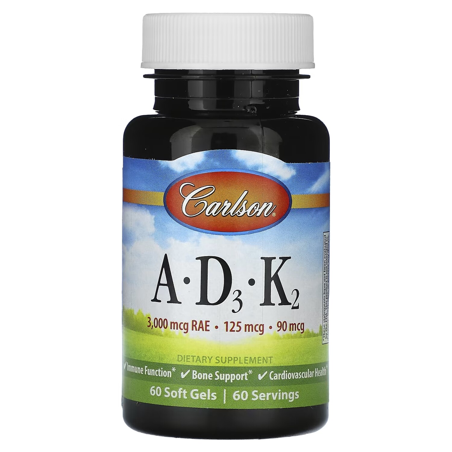 

Витамины A - D3 - K2 Carlson, 60 мягких таблеток
