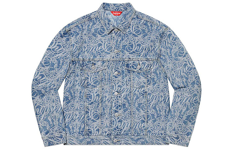 

Куртка Supreme Script Jacquard джинсовая, синий
