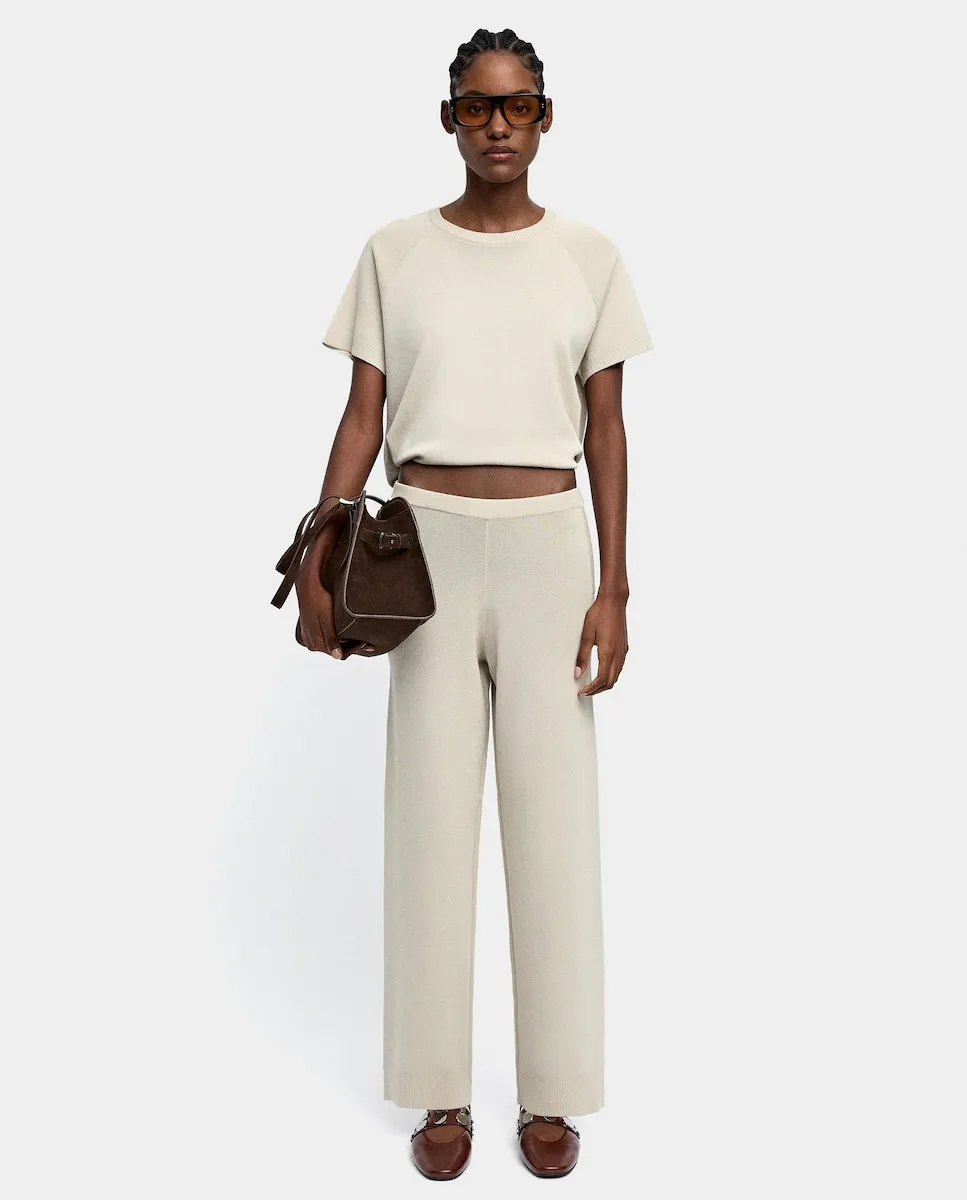 

Женские трикотажные прямые брюки с эластичным поясом Parfois, белый