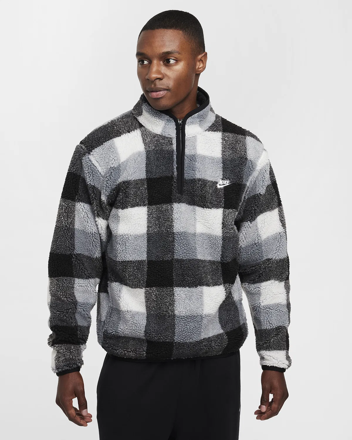 Мужская зимняя куртка Nike Club на молнии, Black/White/Smoke Grey/White