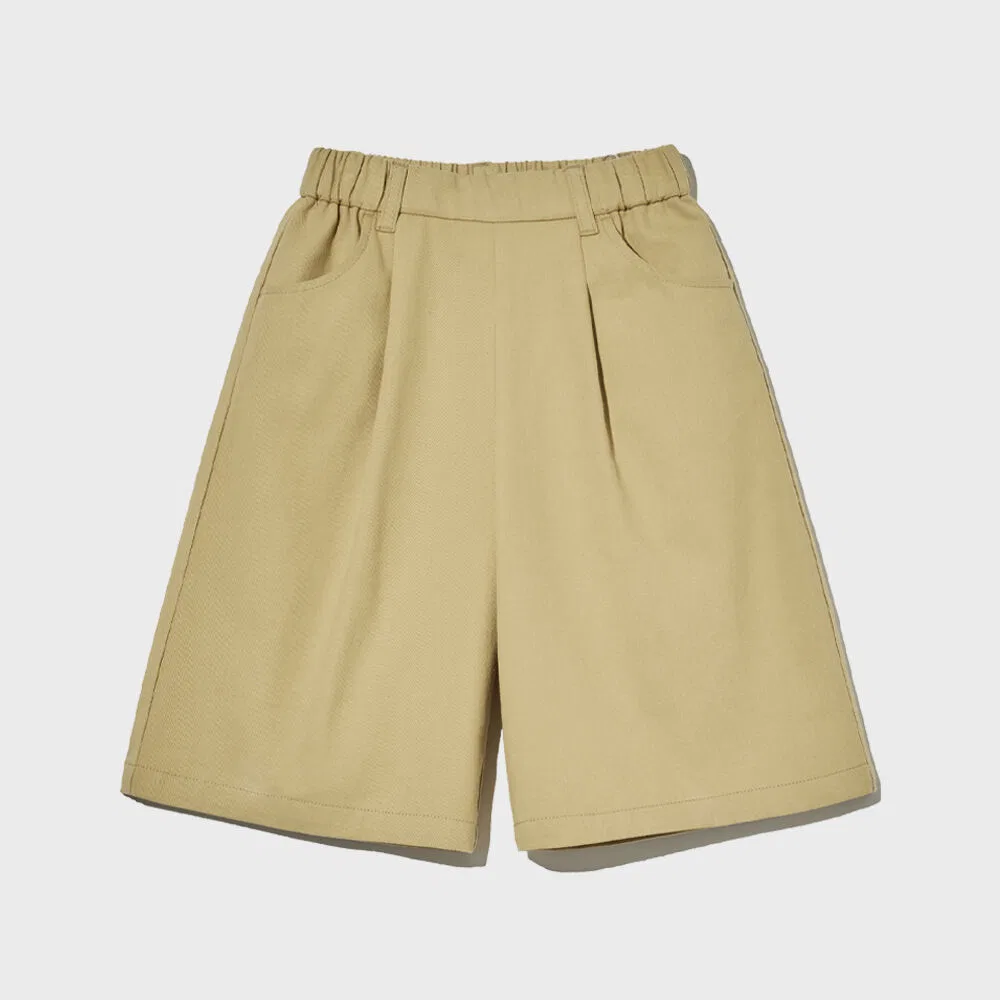 Детские широкие брюки 7/10 бежевые от Marithé Kids — фото 2